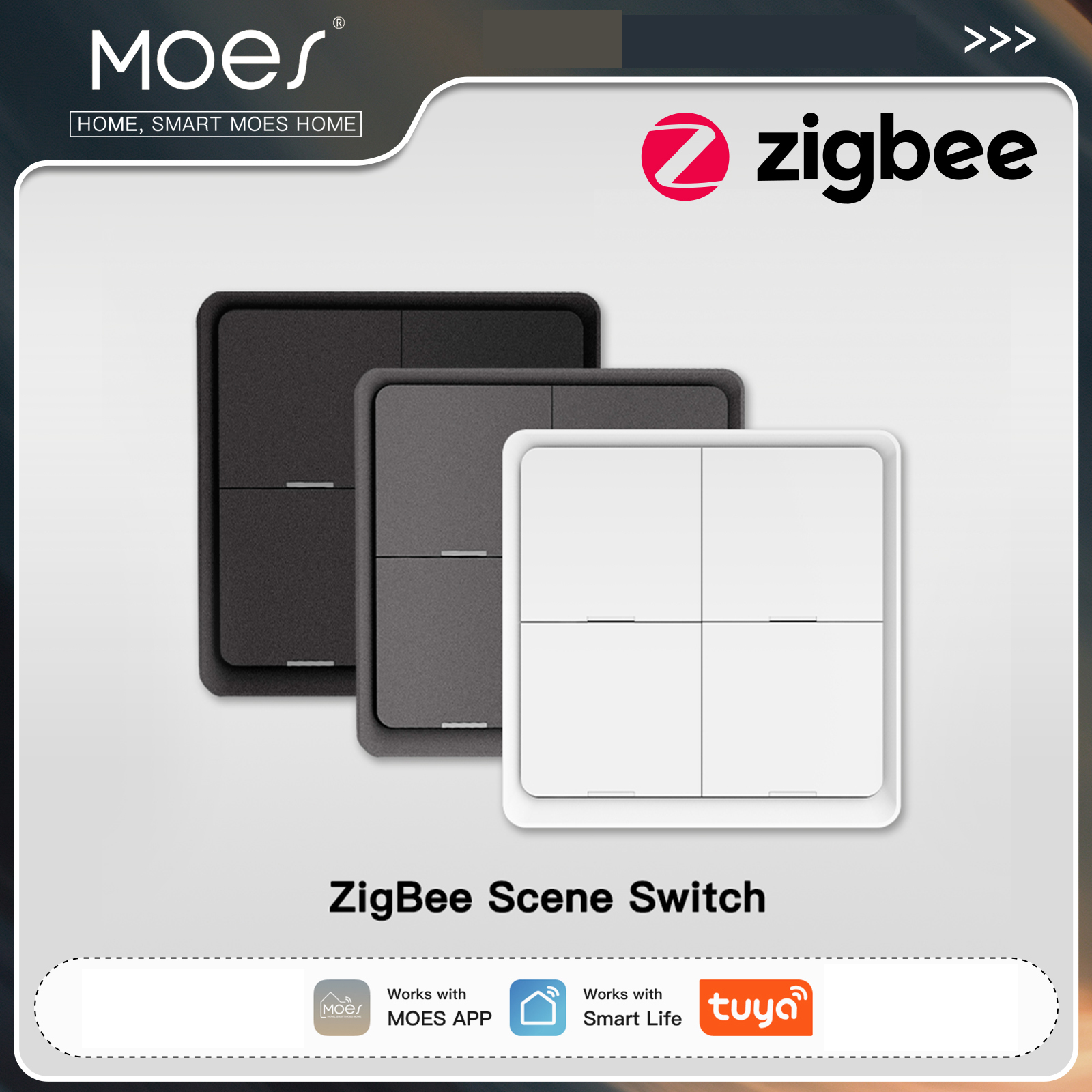 Push Button Tactile - MOES ZigBee Wireless 12 Scene Switch