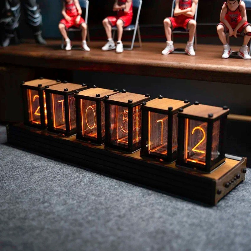 Diy Electronics Desk - Luxury Nixie Glow Tube Clock Wood