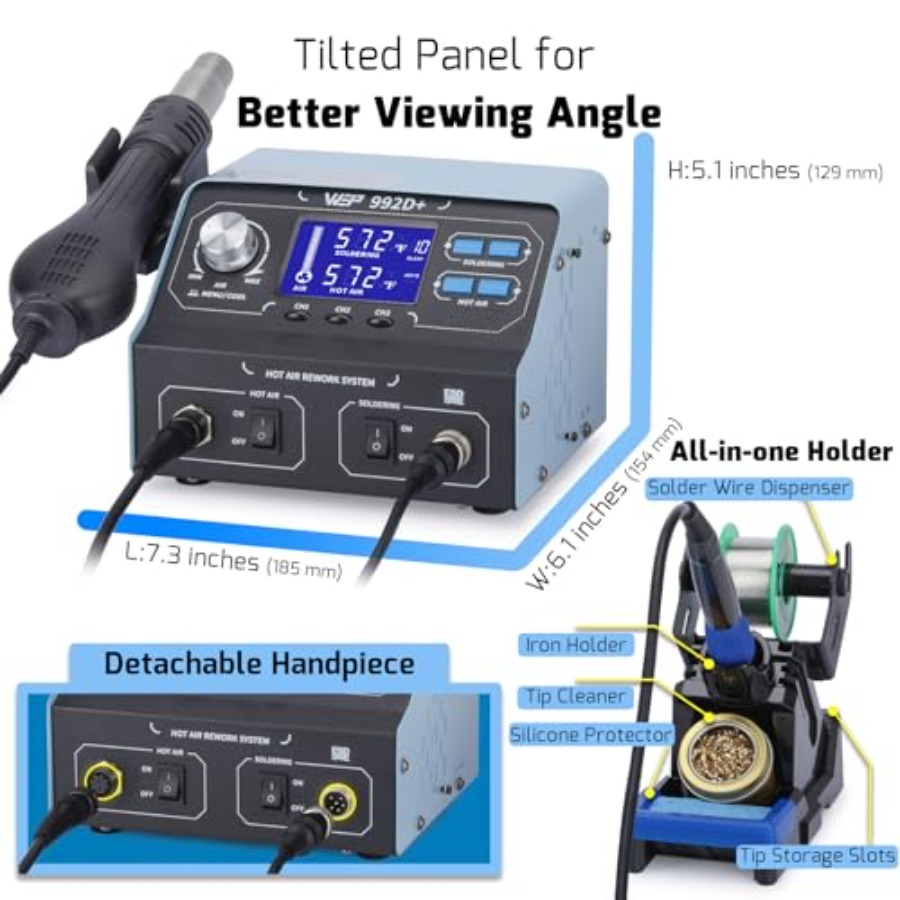 2-in-1 Soldering Iron Kit and  - Hot Air Rework Station review and price