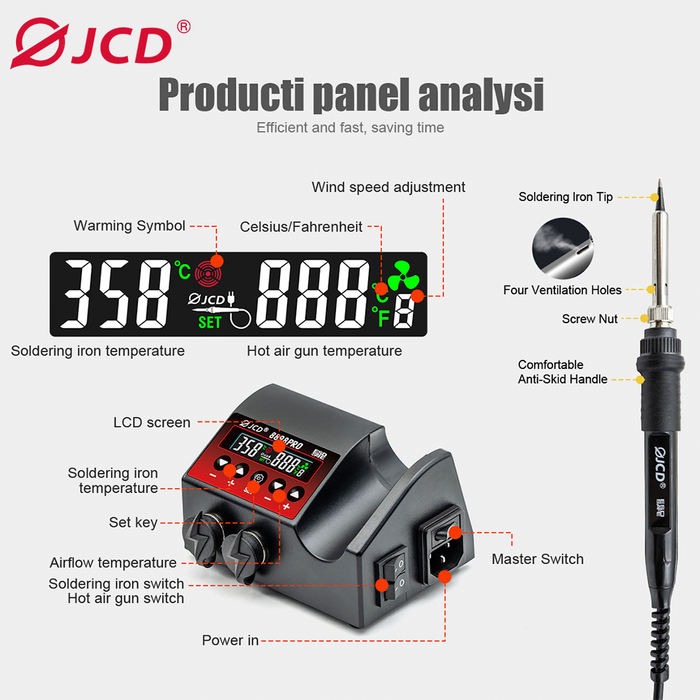 JCD 8898Pro Soldering Station  - Hot Air Rework Station review and price