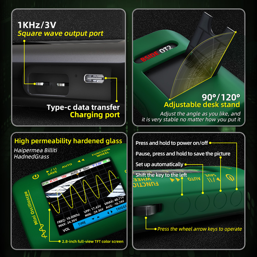 BSIDE Portable Oscilloscope 10 - Oscilloscope Dso Mini review and price