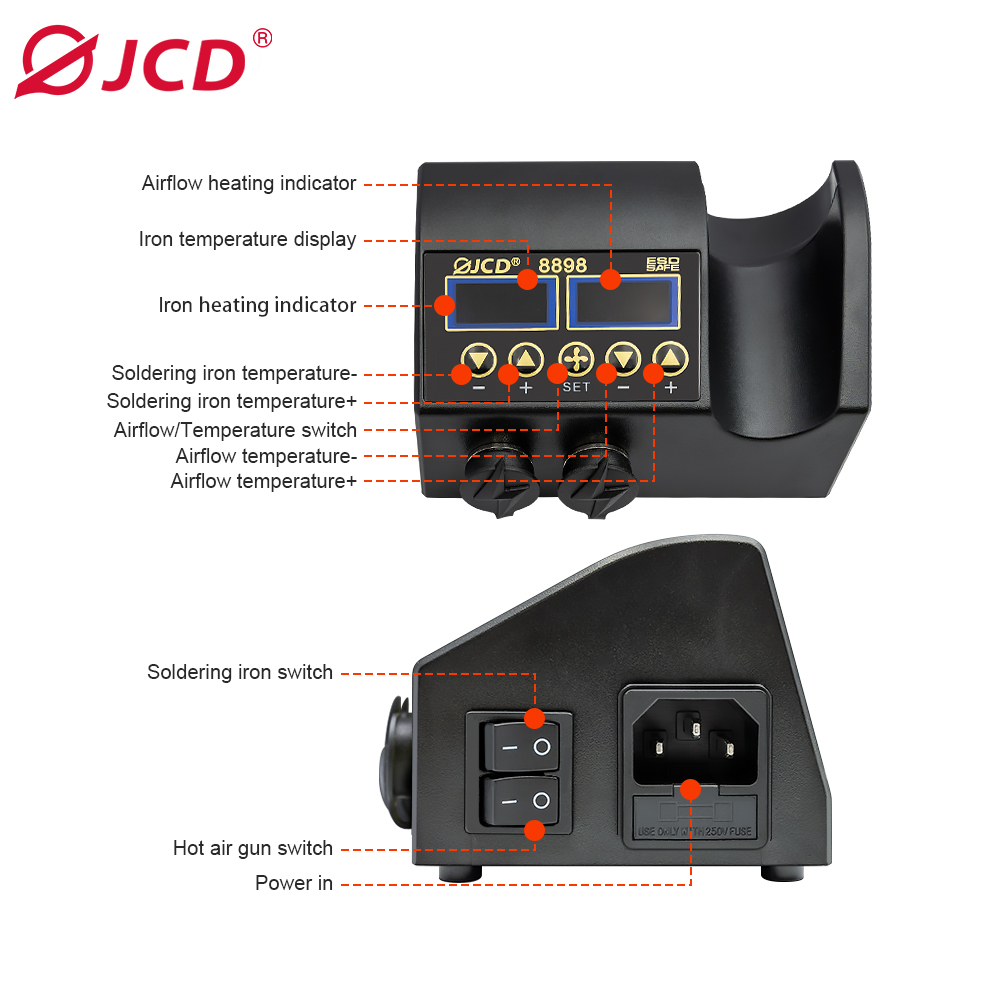 JCD 8898 750W Soldering Statio - Hot Air Rework Station review and price