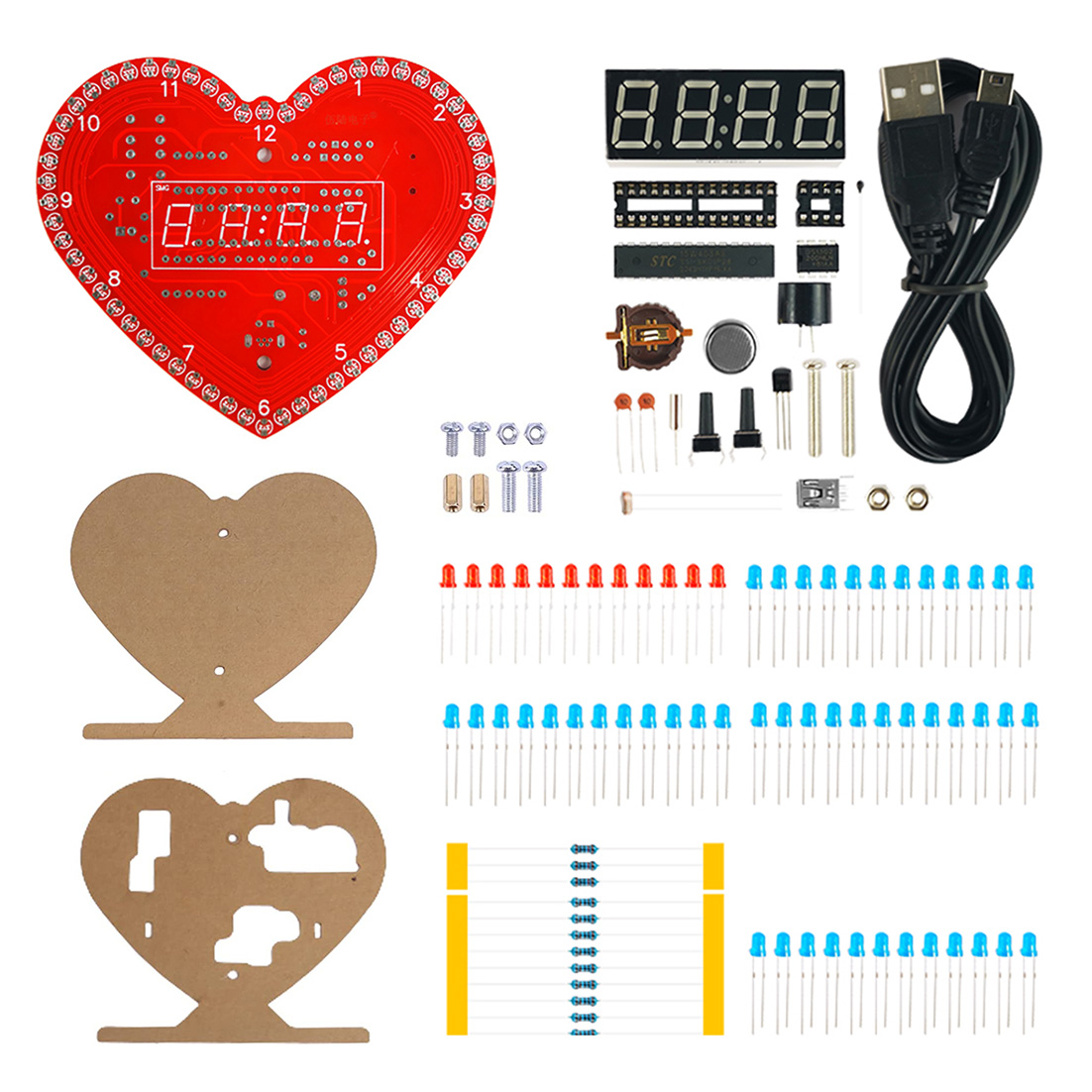 DIY Kits Heart Shaped 4-Digit  - Diy Electronics Project review and price